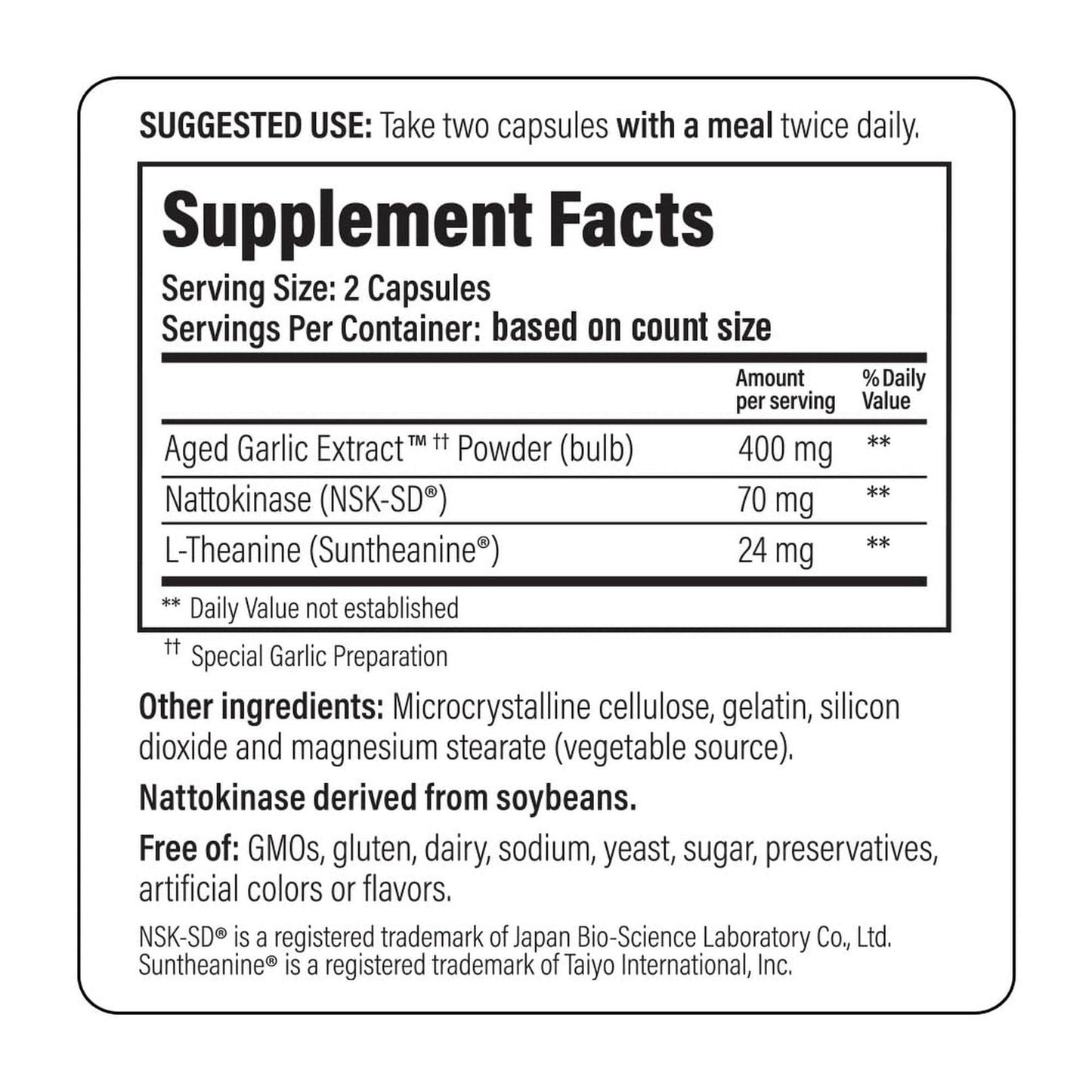 Kyolic cardiovascular health formula 240 capsules packaging details