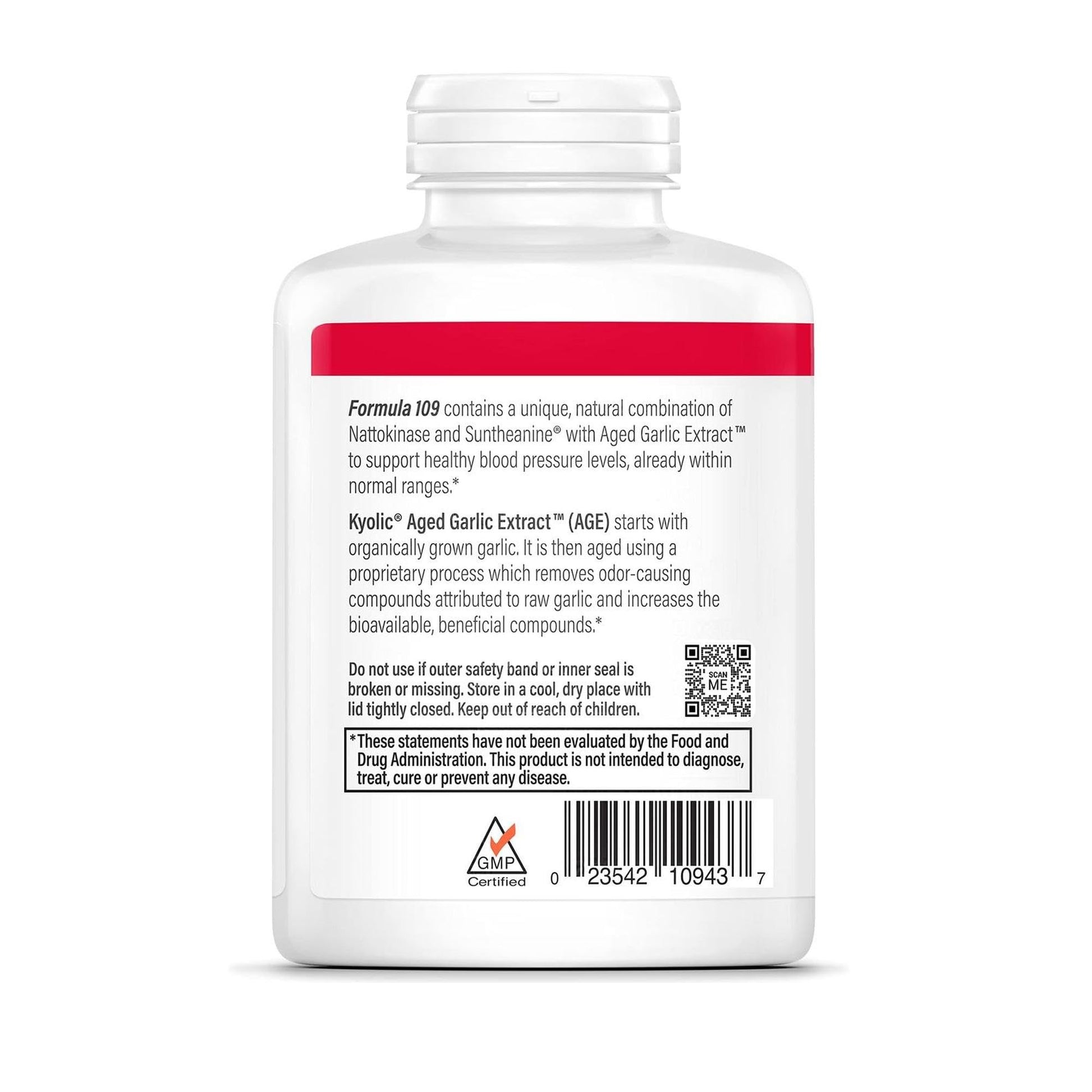 Imported Kyolic blood pressure support capsules nutritional facts