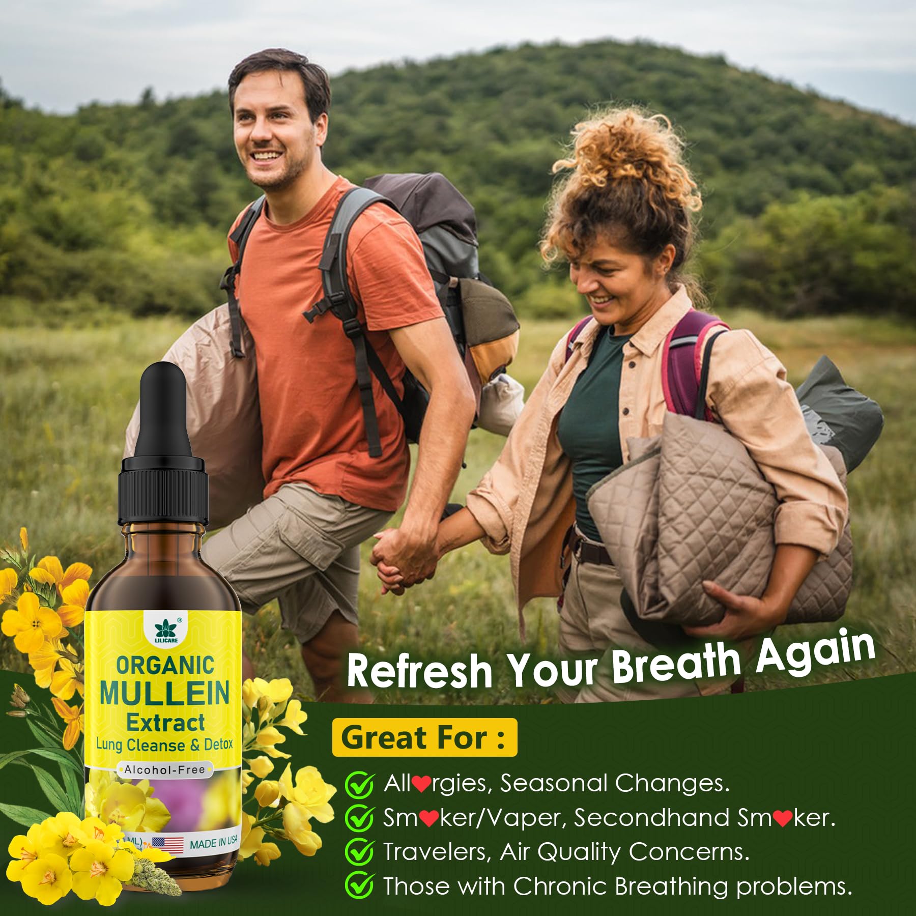 Authentic Lilicare Mullein extract bottle in original packaging