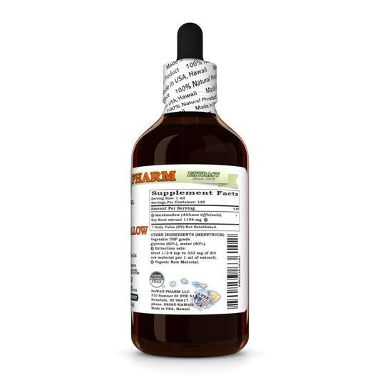 Hawaii Pharm marshmallow root extract alcohol free liquid label details