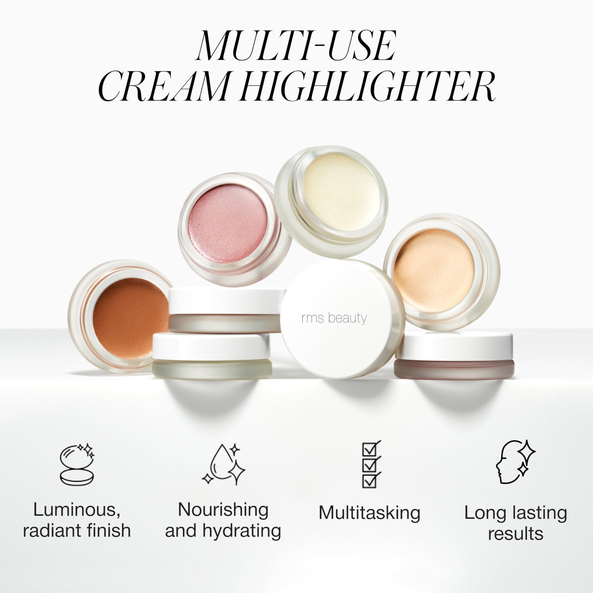RMS Beauty Living Luminizer open jar showing cream texture
