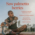 Nature's Way Saw Palmetto Berries bottle showing the 97 percent post-consumer recycled plastic material label.