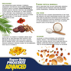 Close up of the ingredient list on the back of Super Beta Prostate Advanced 60 count bottle