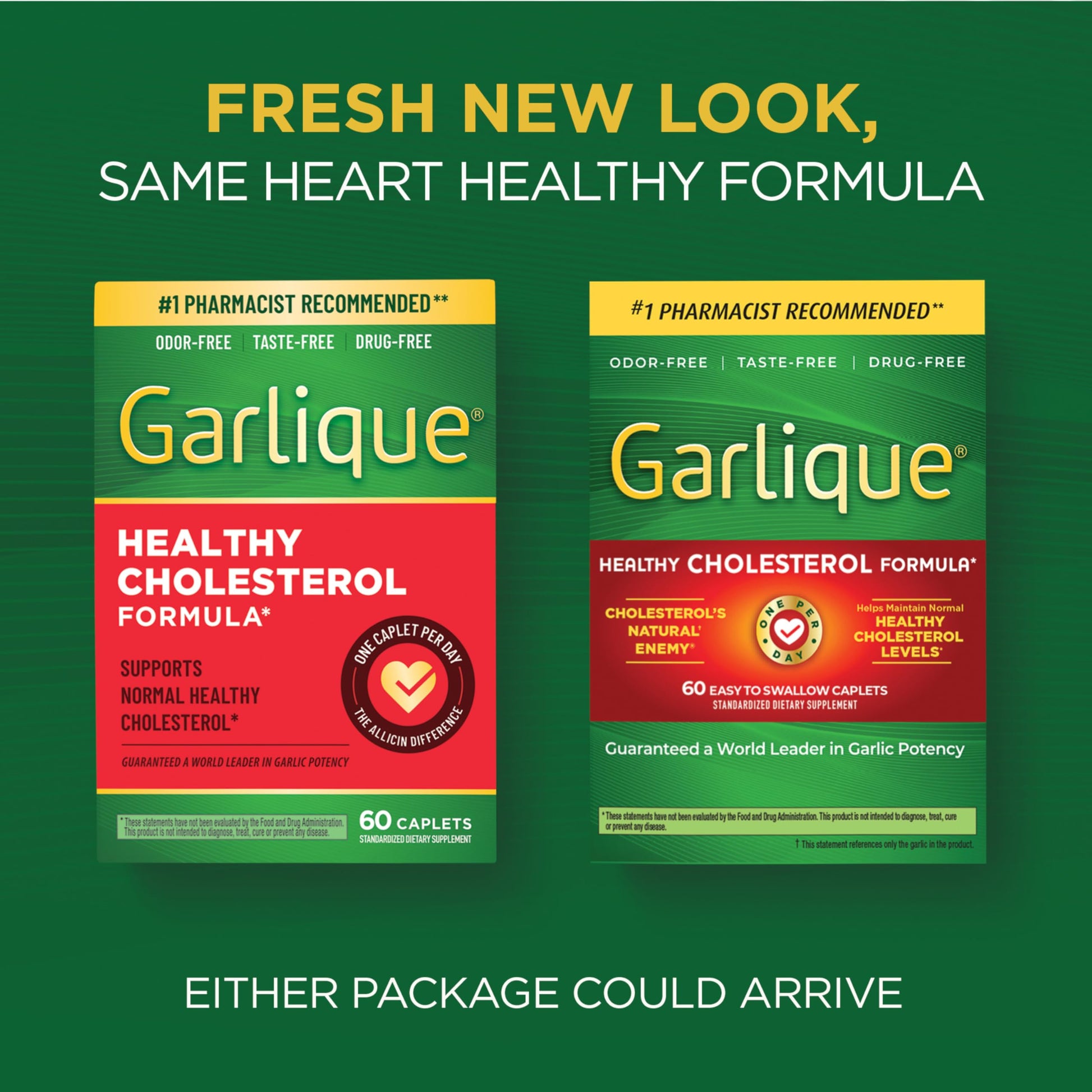 Garlique vegan and gluten free garlic supplement 60 caplets bottle