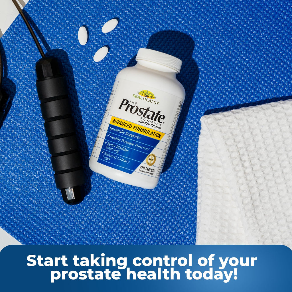 Close up of the supplement facts panel on the Real Health advanced prostate formula for bladder support