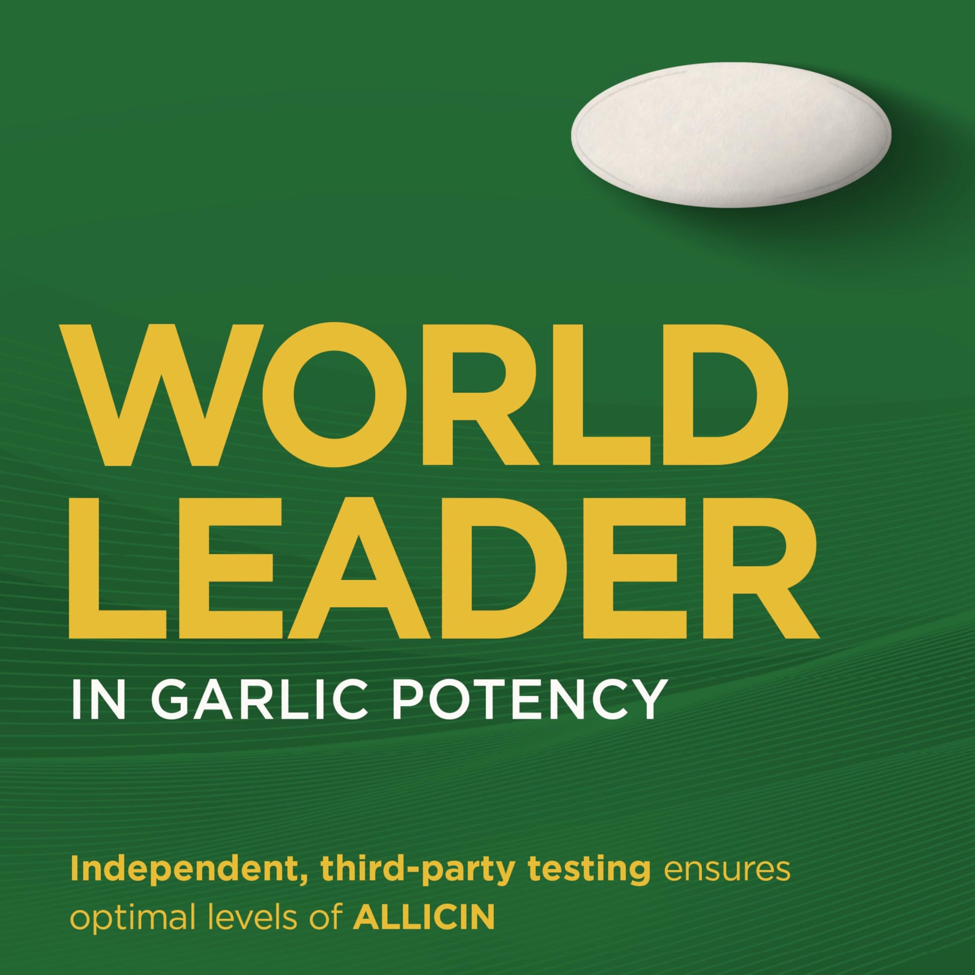 Garlique 5000 mcg allicin yield enteric coated caplets close up