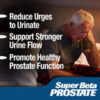Super Beta Prostate mens health supplement showing key ingredients list on bottle label
