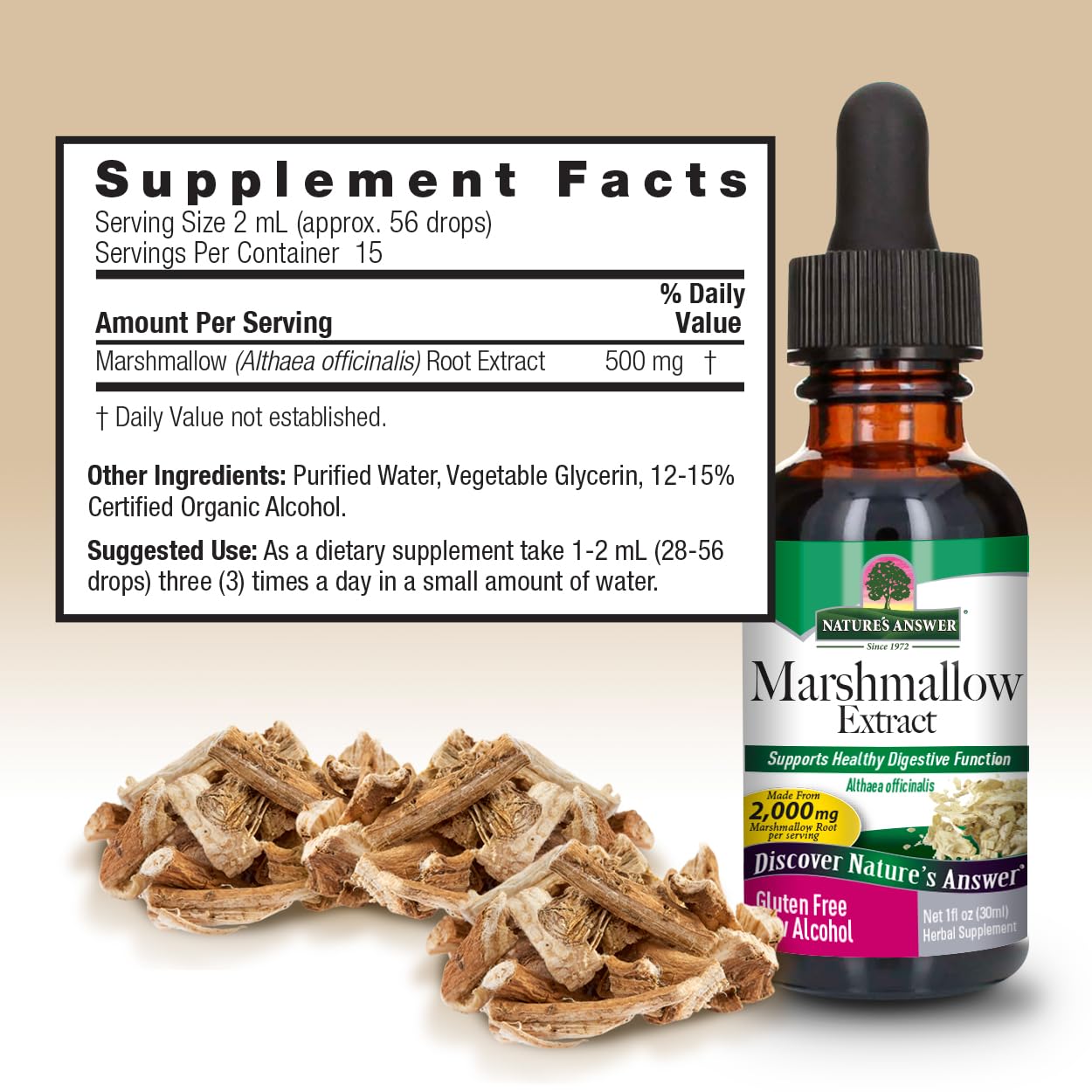 Authentic USA imported Marshmallow Root extract packaging