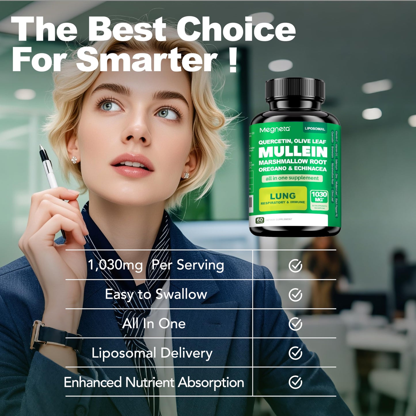 Megneta herbal lung health support capsules bottle isolated