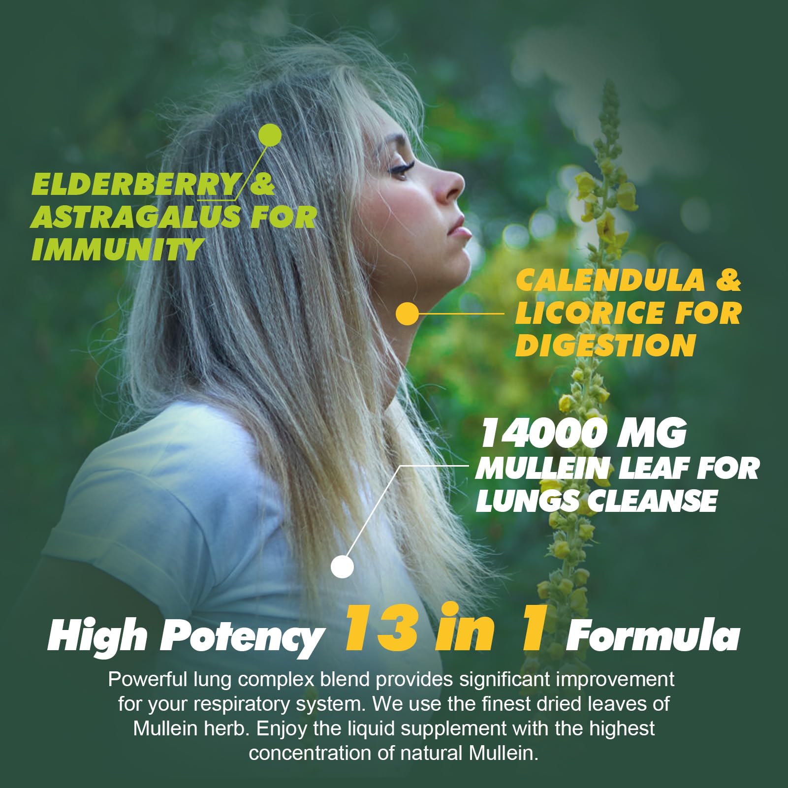 Greenpeople Mullein Leaf herbal tincture bottle label