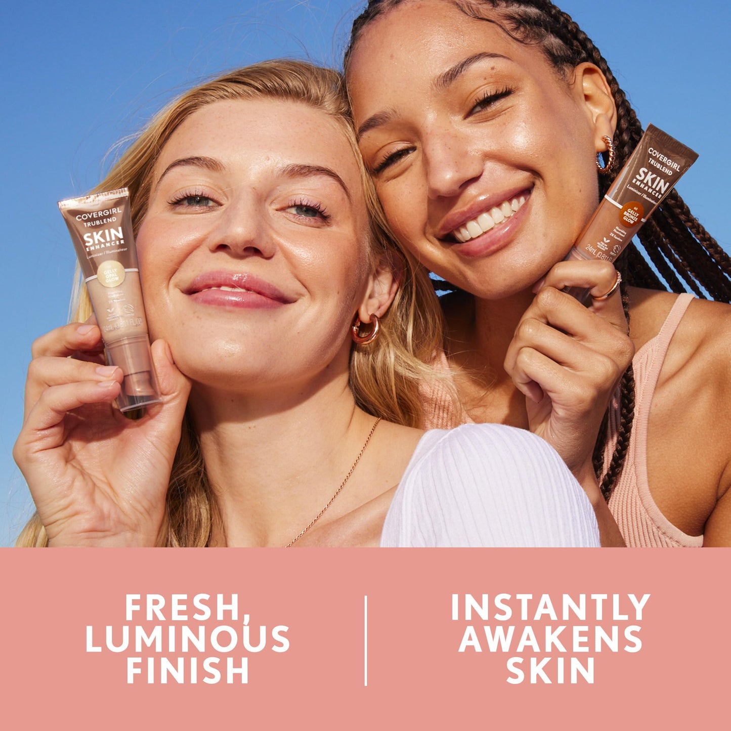CoverGirl clean vegan face highlighter packaging close up