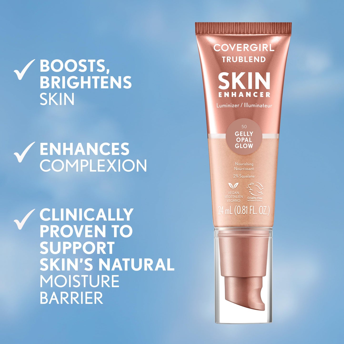 Hydrating squalane skin enhancer cream application on face