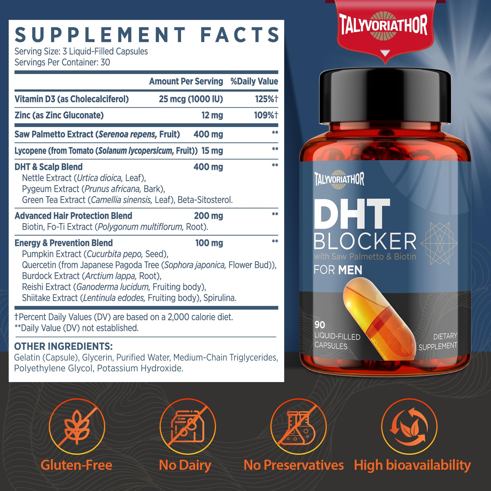 Talyvoriathor hair growth formula supplement panel details