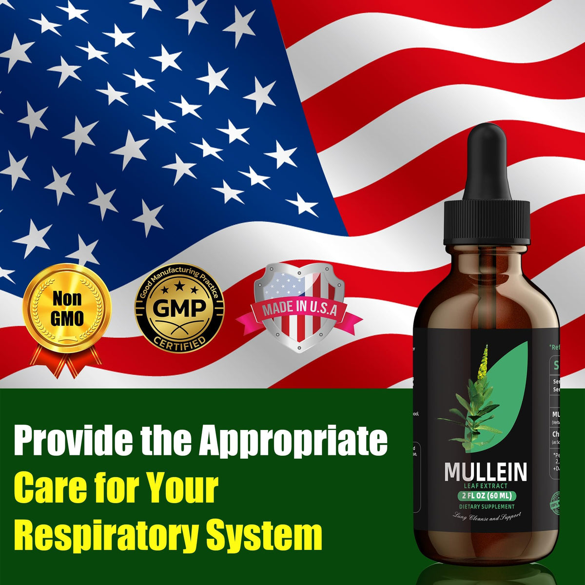 Authentic USA imported non GMO herbal respiratory wellness drops packaged securely for quality assurance