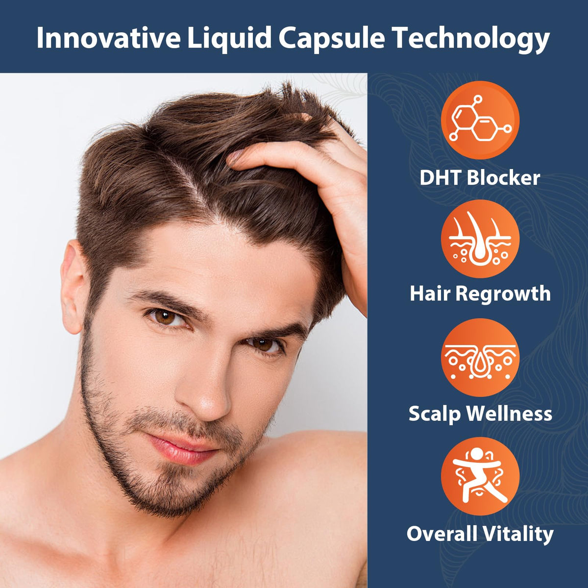 Talyvoriathor DHT blocker liquid capsules for men side view