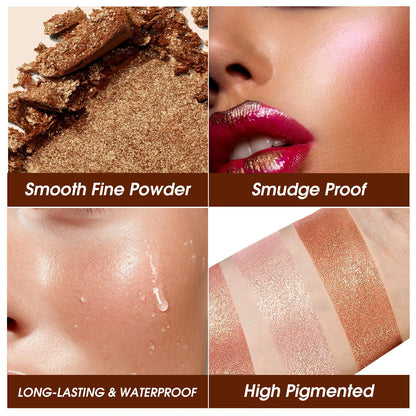 Silky soft texture of imported shimmer makeup powder close up view.