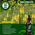 A lifestyle shot demonstrating how to dose the mullein leaf extract into a fresh glass of water