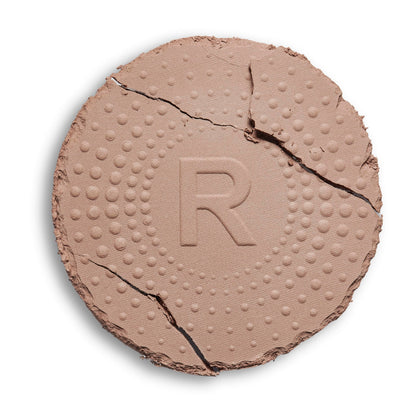Makeup Revolution matte pressed powder bronzer pan texture close up