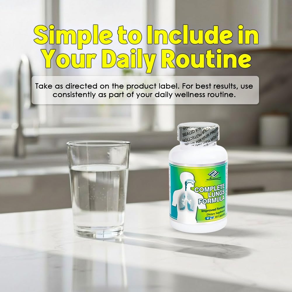 Nu-Health lung supplement bottle label with herbal ingredients