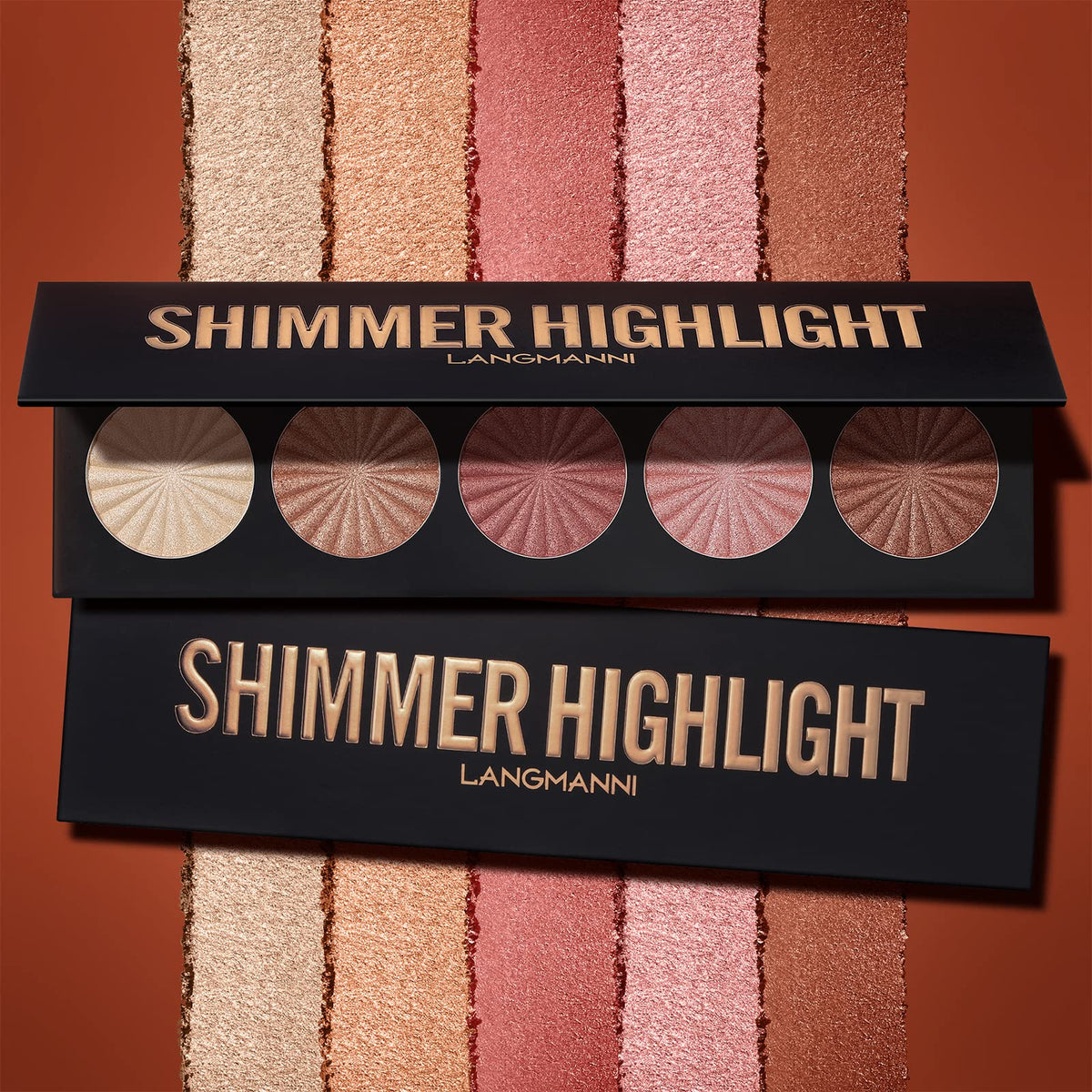 Langmanni highlighter powder palette angled perspective