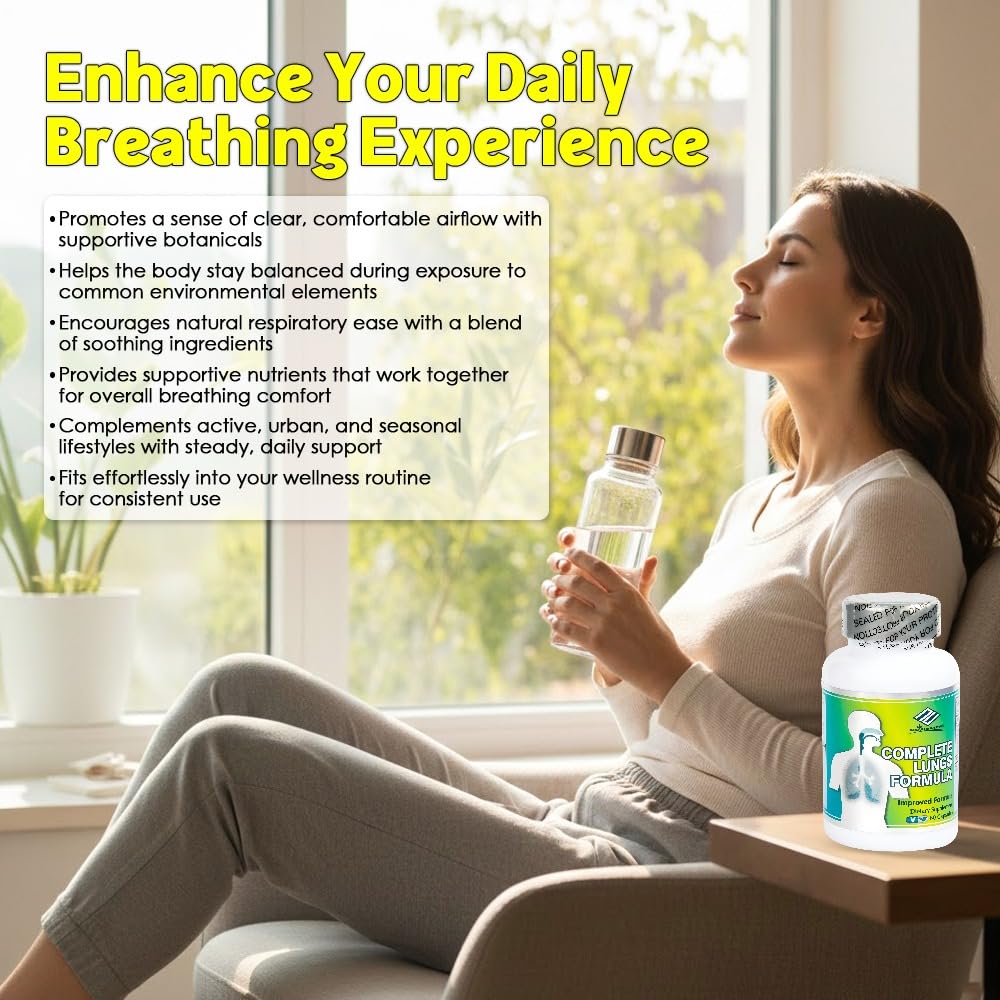 Side view of Nu-Health 60 veggie capsules lung formula bottle