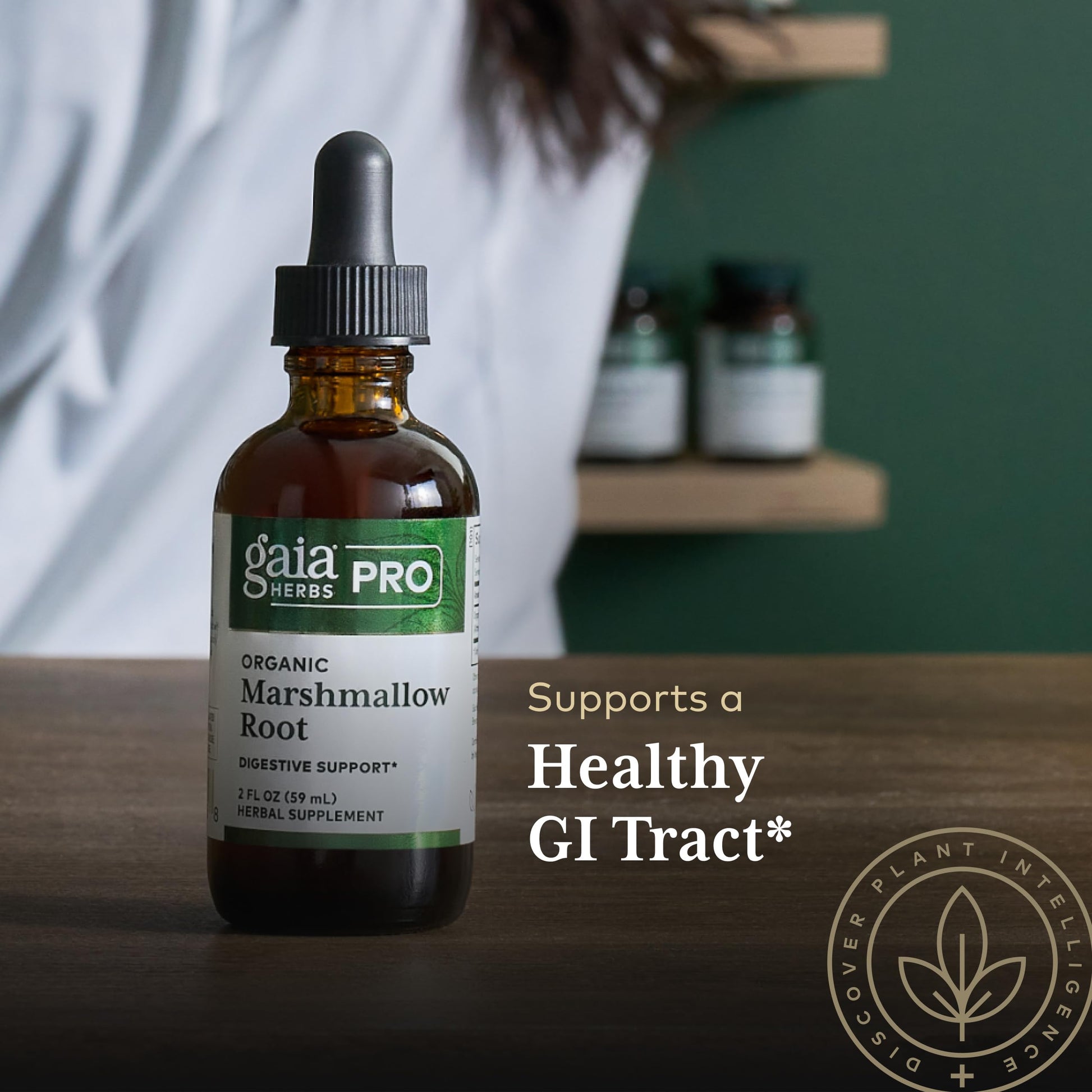 Close up of Gaia Herbs Professional Solutions Marshmallow Root bottle