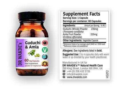 Side view of DR WAKDE'S herbal blend packaging highlighting vegetarian and vegan suitability logos
