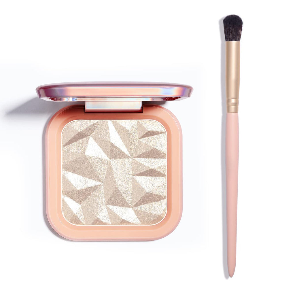 ELLESY Highlighter Makeup Palette angle view with mirror