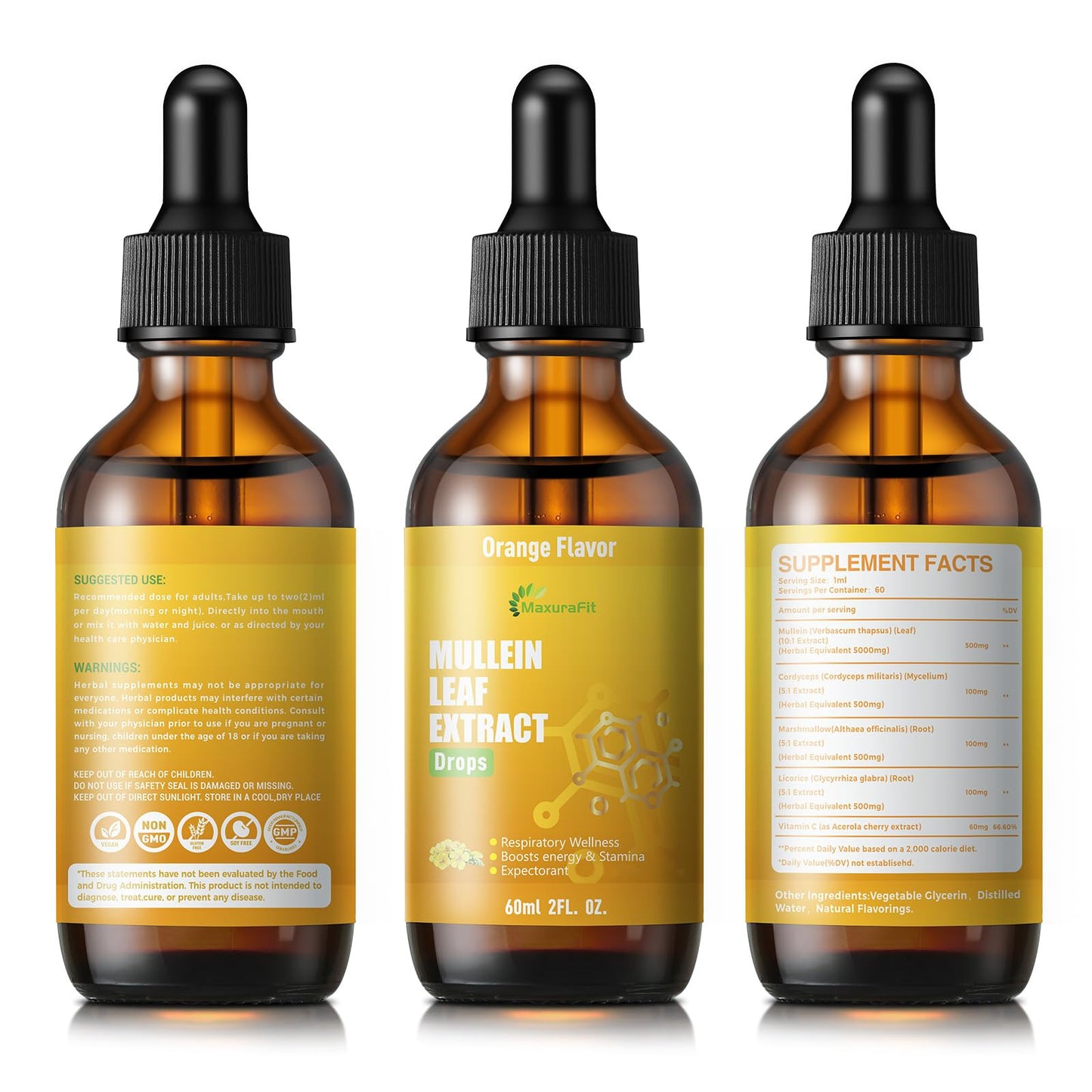MaxuraFit Mullein Drops packaging detail