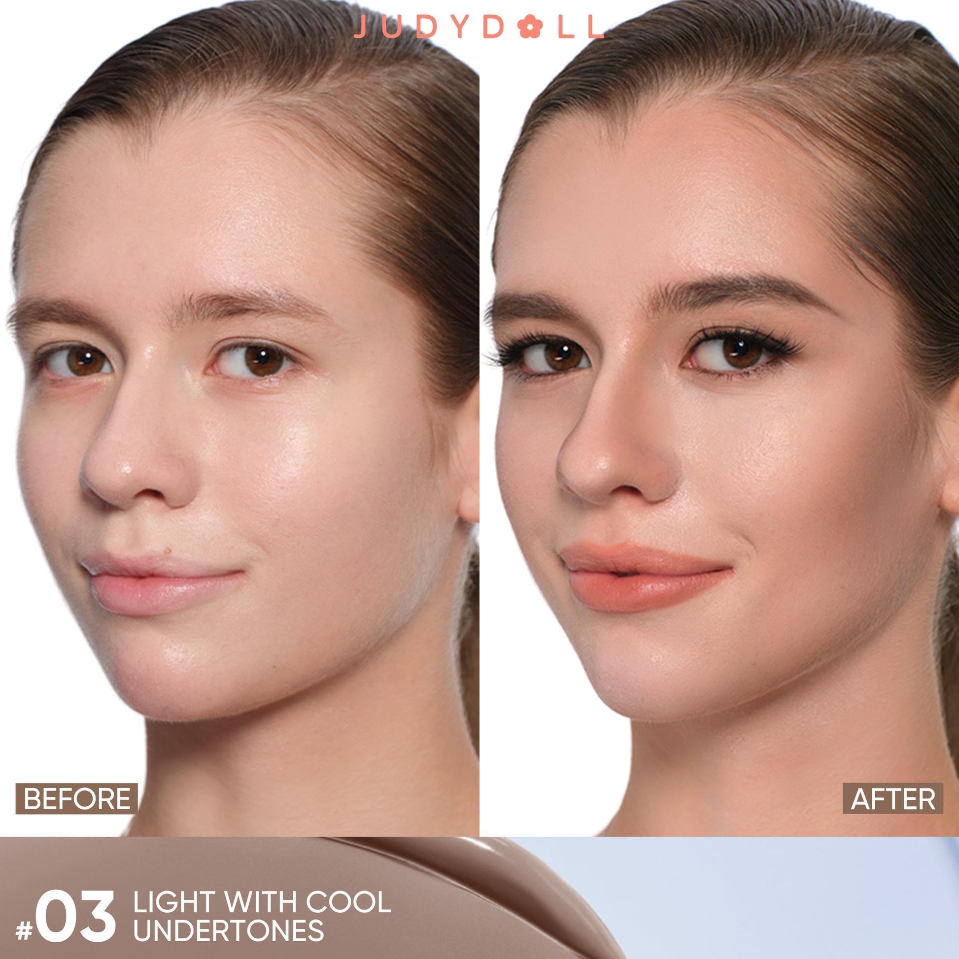 Texture swatch of Judydoll ultra blendable cool toned liquid contour and brightening concealer