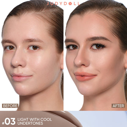 Texture swatch of Judydoll ultra blendable cool toned liquid contour and brightening concealer