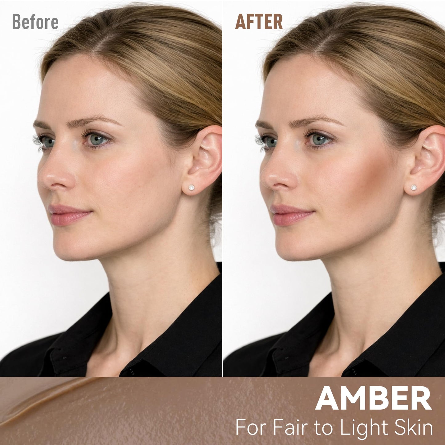 FV Cream Contour Stick 01 Amber shade swatch on fair skin