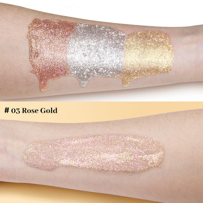 UCANBE liquid face glow sparkles packaging texture close up