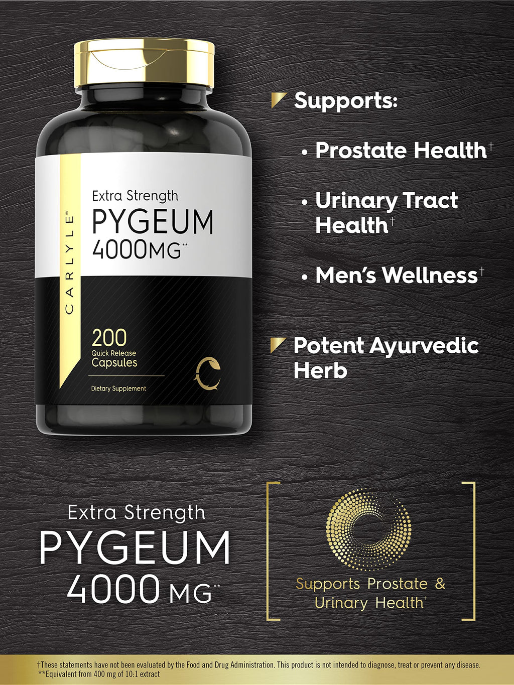 Carlyle pygeum 200 quick release capsules packaging details