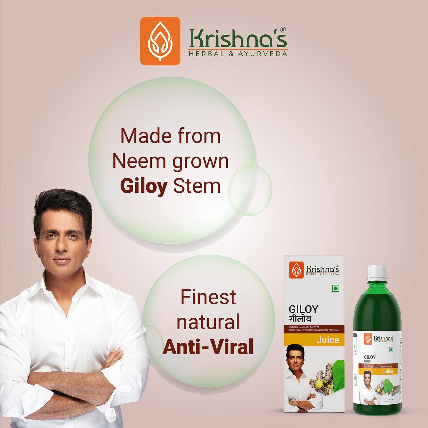 Ayurvedic Giloy Juice twin pack by Krishna's Herbal & Ayurveda for daily immune defense.