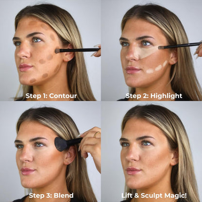W7 cream contour kit showing six customizable makeup shades open palette