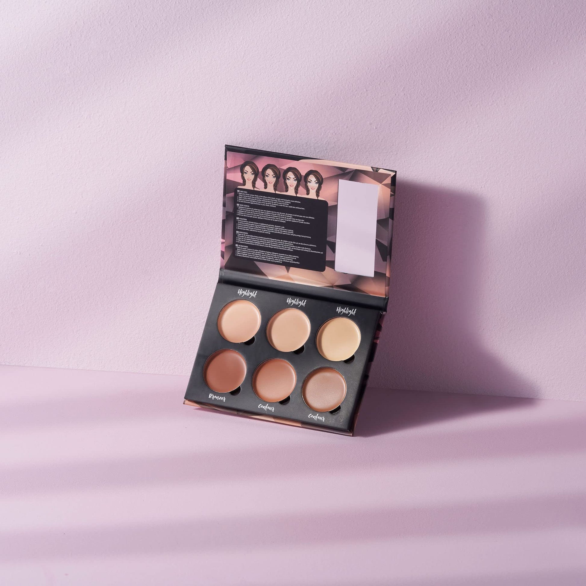W7 Lift and Sculpt cream makeup palette swatches for diverse skin tones