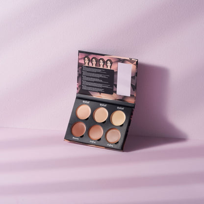 W7 Lift and Sculpt cream makeup palette swatches for diverse skin tones