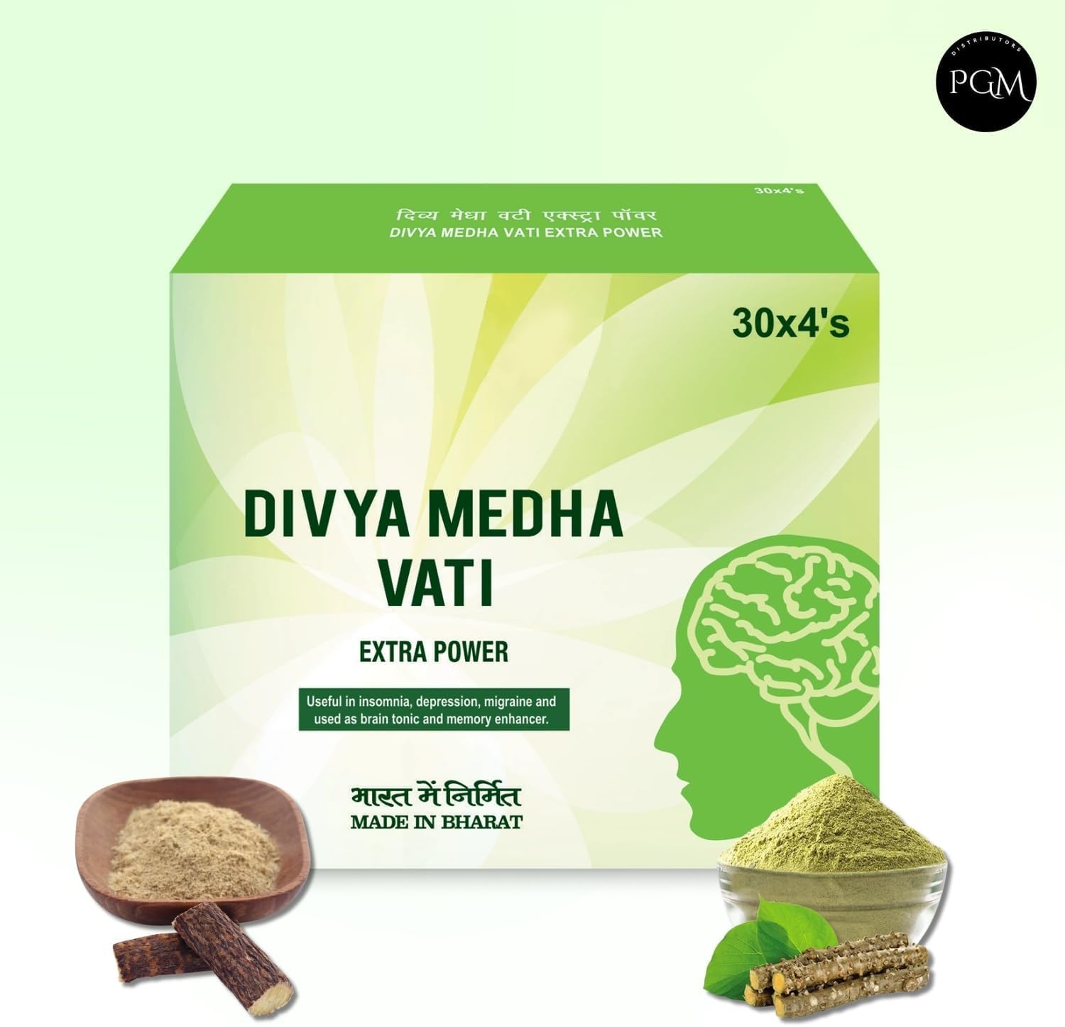 Authentic USA imported herbal supplement for focus and stress relief side view.