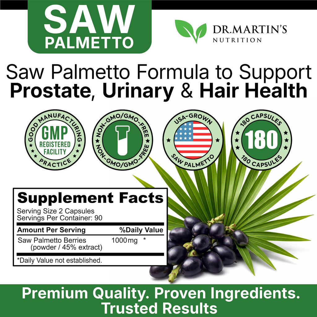 Dr. Martin's Nutrition Saw Palmetto herbal supplement packaging safety seal