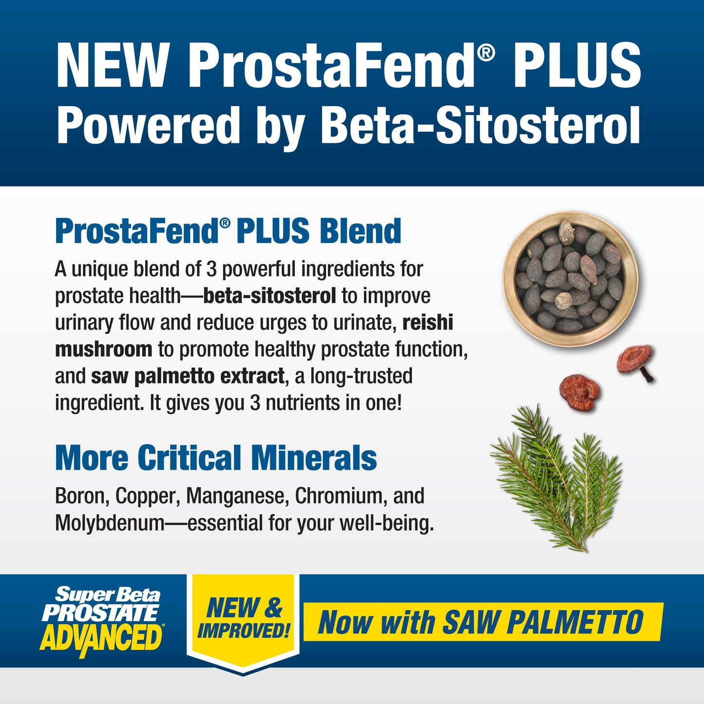 Super Beta Prostate Advanced with saw palmetto caplets for prostate support