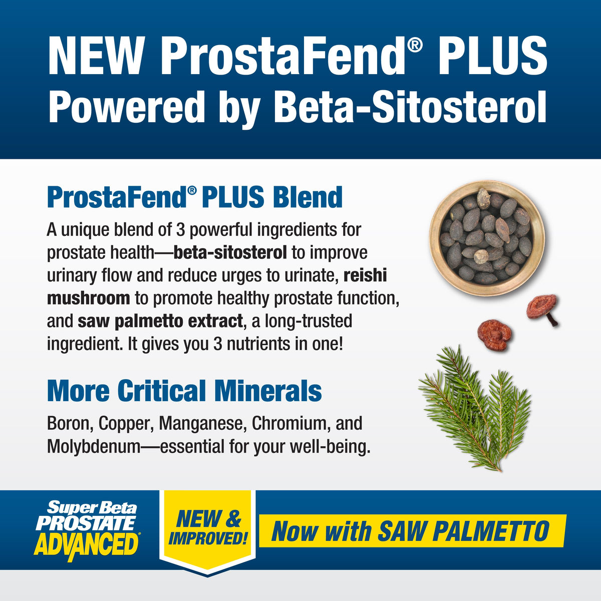 Super Beta Prostate Advanced with saw palmetto caplets for prostate support