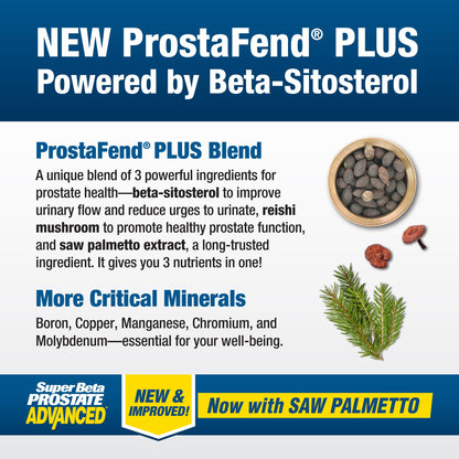 Super Beta Prostate Advanced with saw palmetto caplets for prostate support