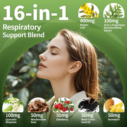 Side profile of BBEEAAUU respiratory supplement 2 fluid ounce bottle