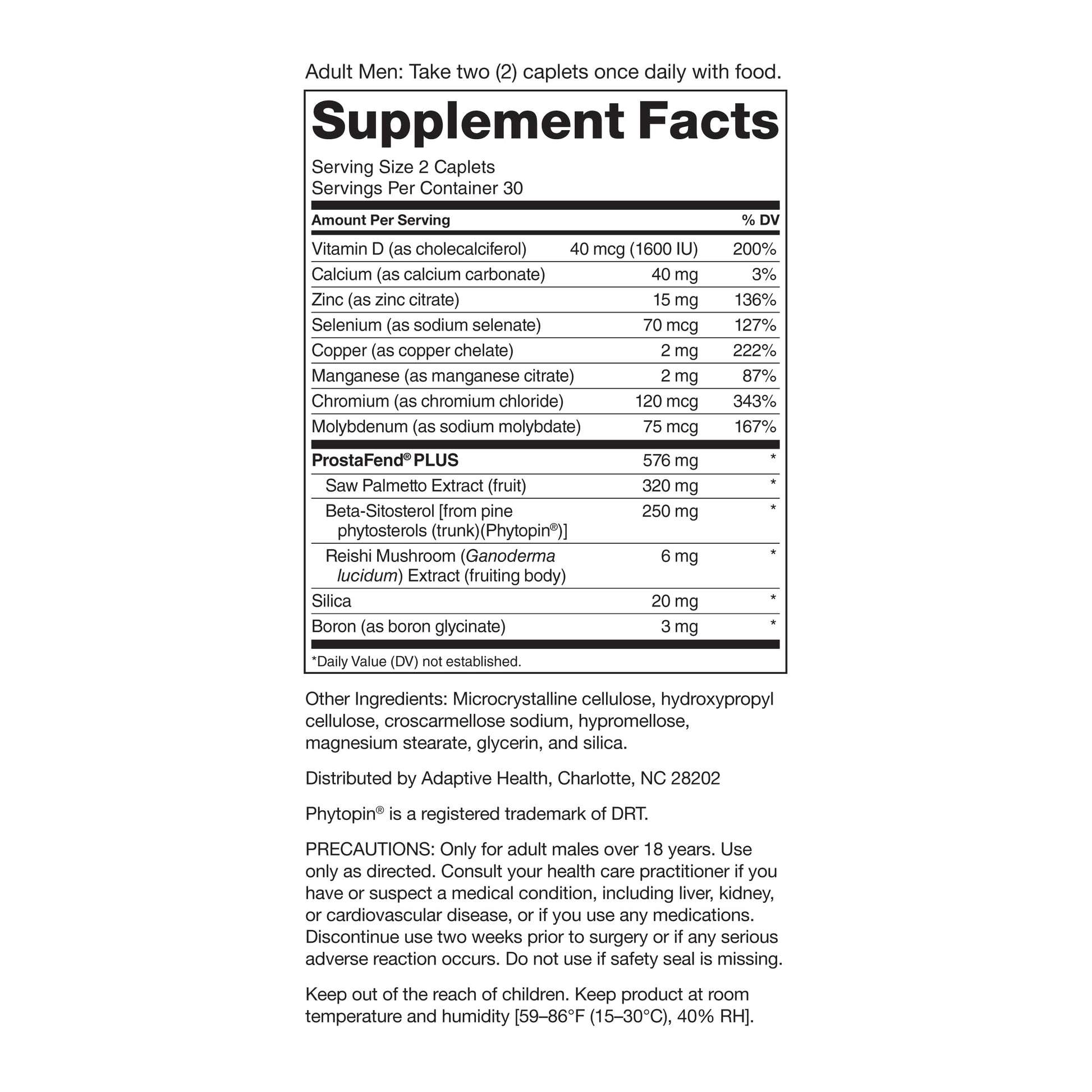 Super Beta Prostate Advanced daily serving size size of two caplets view