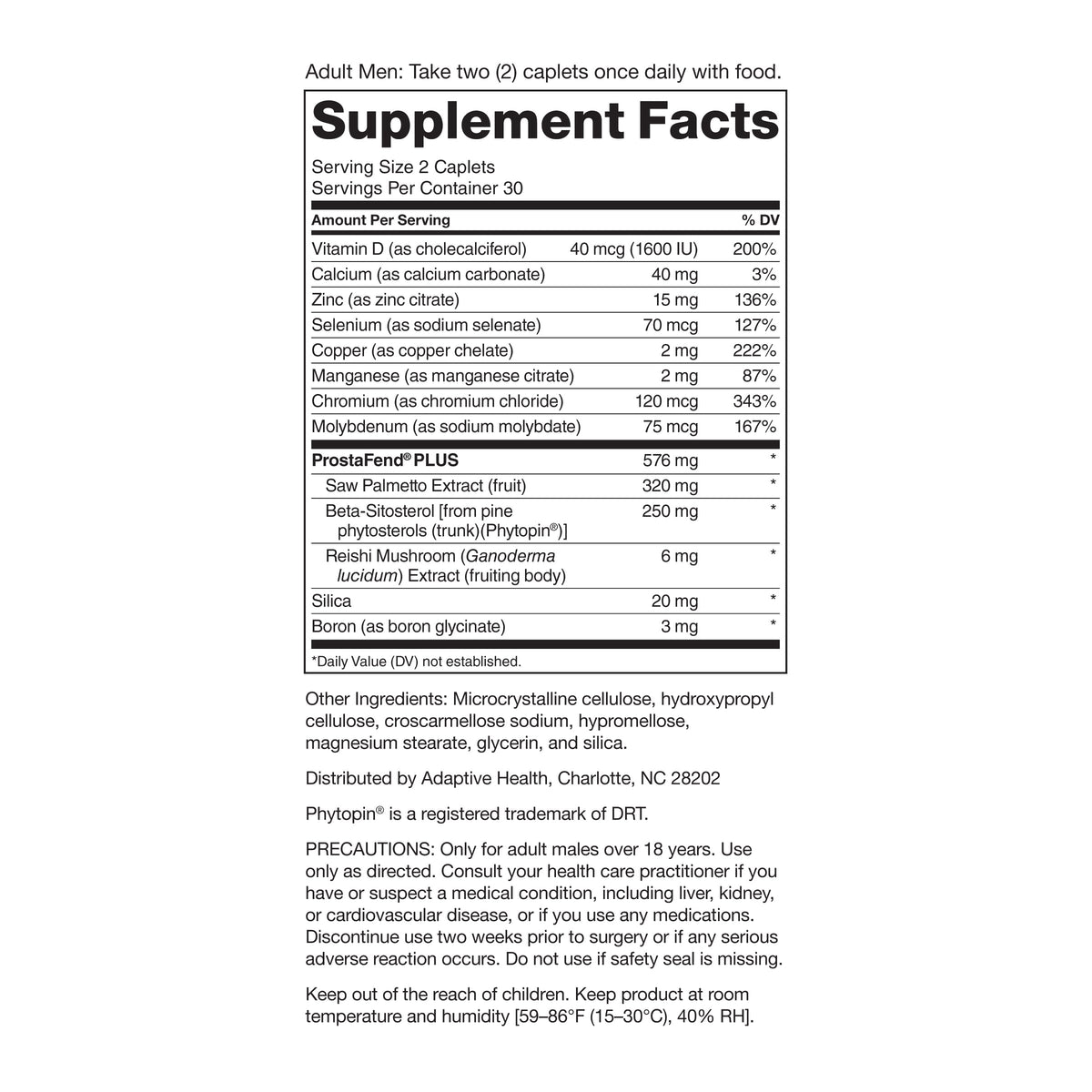 Super Beta Prostate Advanced daily serving size size of two caplets view