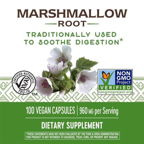 Nature's Way Marshmallow Root pack of 2 premium herbal capsules for respiratory support