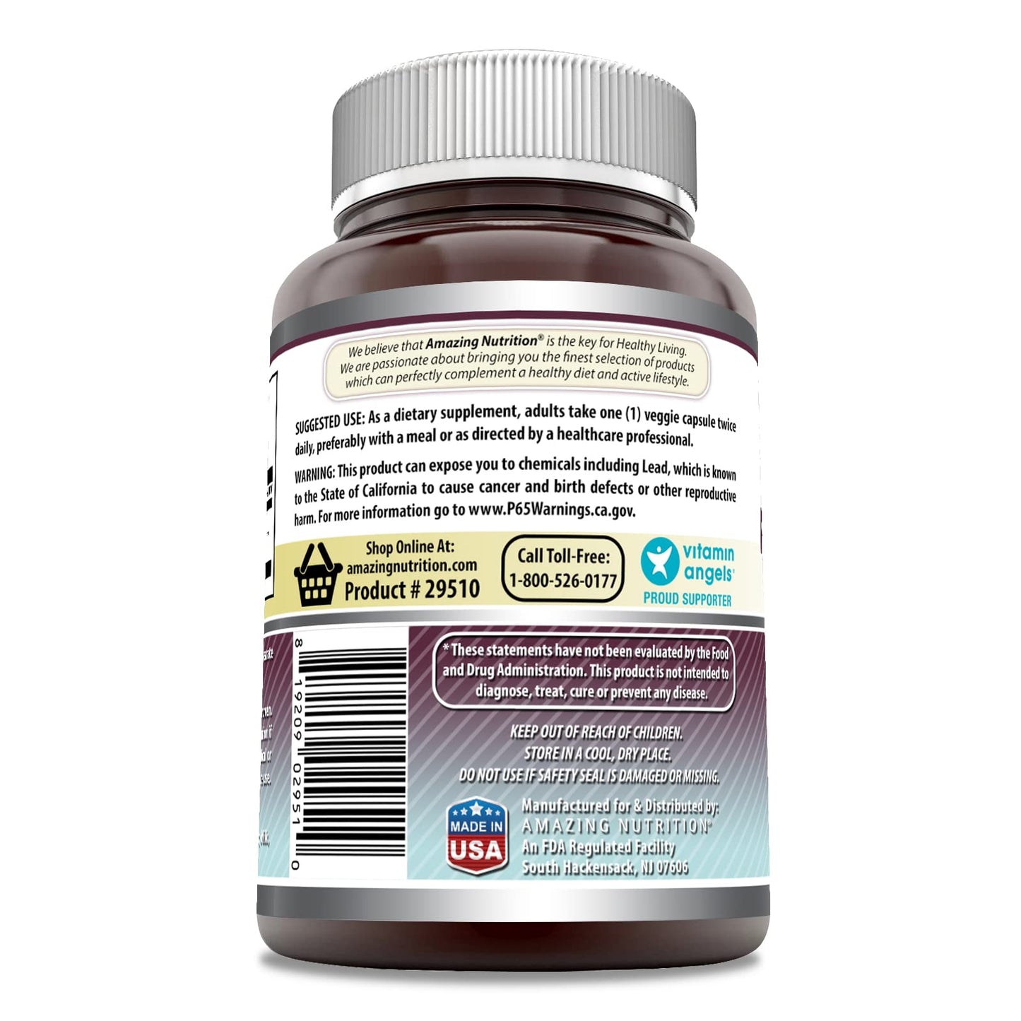 Amazing Nutrition Marshmallow Root dietary supplement packaging details