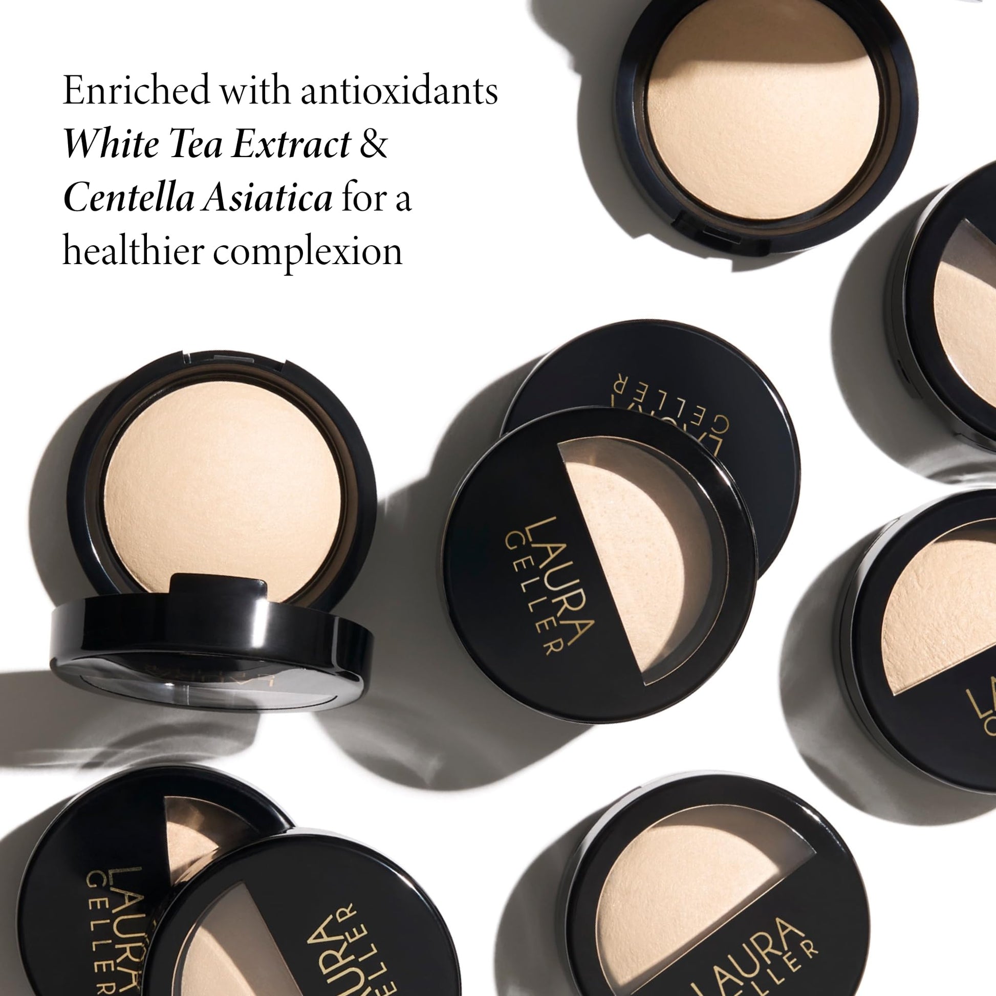 Laura Geller French Vanilla Baked Makeup Powder product texture close up