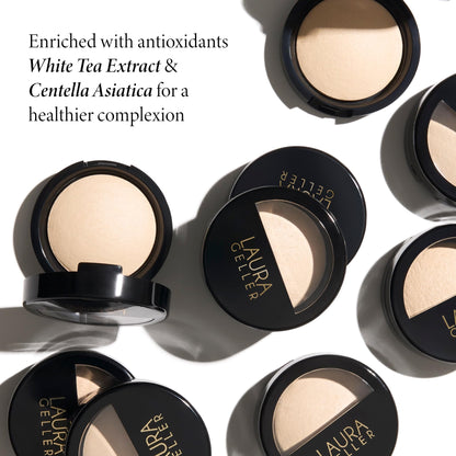 Laura Geller French Vanilla Baked Makeup Powder product texture close up